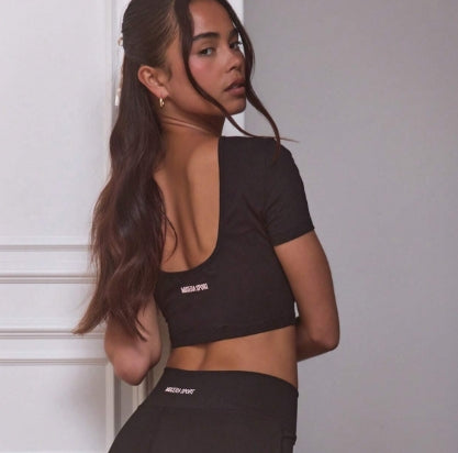 Musera Sport Black Track T-Shirt with Cut Back Slit - SIZE XL