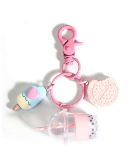 Pink Bubble Milk Tea Keychain