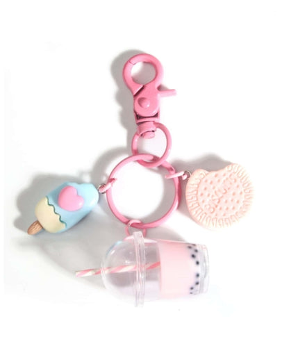 Pink Bubble Milk Tea Keychain