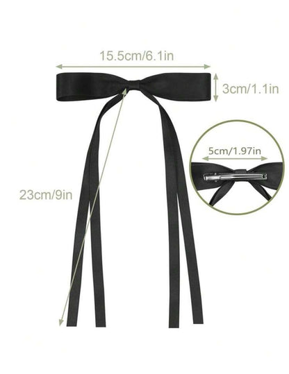 3pcs/Set Random Long Tail Bow Hair Clips (14-16Y)
