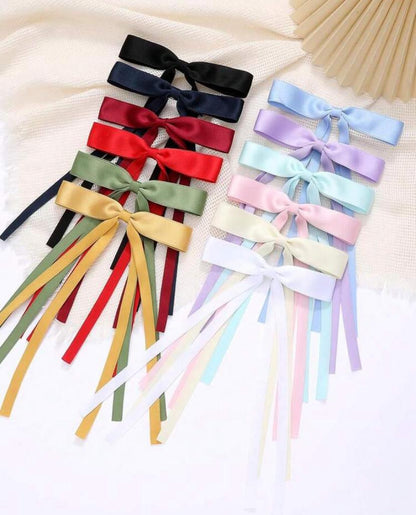 3pcs/Set Random Long Tail Bow Hair Clips (14-16Y)