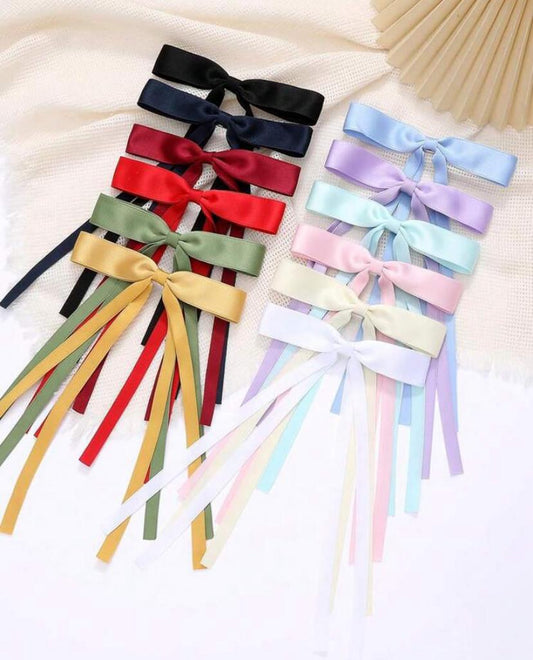 3pcs/Set Random Long Tail Bow Hair Clips (14-16Y)