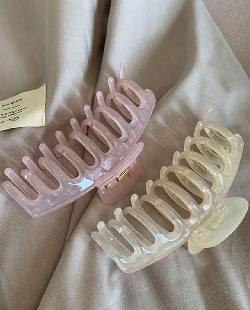 1 PC Women's Large Claws Hair Clips in Pink, Beige Colors