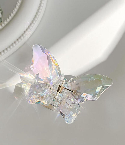 2pcs Women Fairy Style Butterfly Shaped Large Plastic Hair Claw Clip