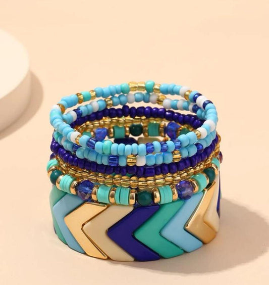 6pcs Color Block Bracelet