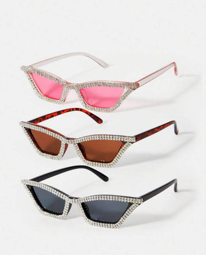 1 PC Rhinestone Frame Sunglasses