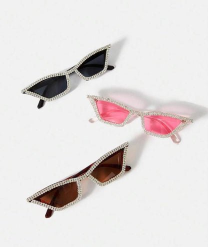 1 PC Rhinestone Frame Sunglasses