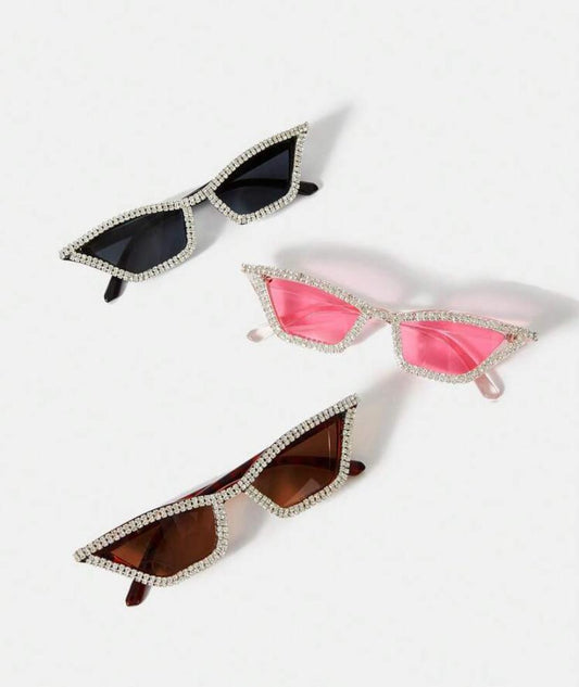 1 PC Rhinestone Frame Sunglasses