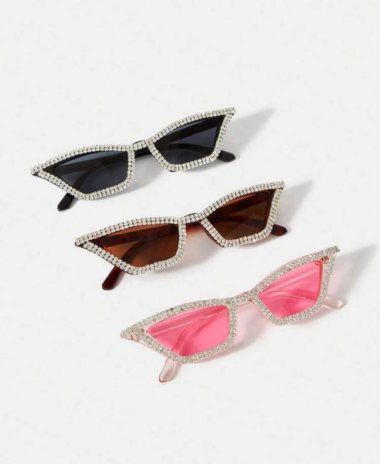 1 PC Rhinestone Frame Sunglasses