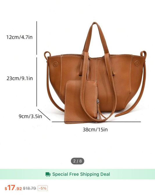 2pcs Handbag Women Casual Tote Bag