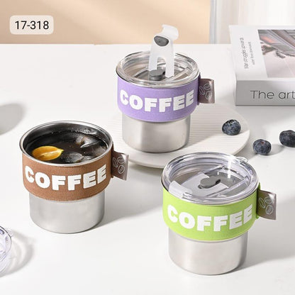 1pc Stainless Steel 400ml/13.53oz Portable Coffee Cup