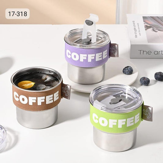 1pc Stainless Steel 400ml/13.53oz Portable Coffee Cup