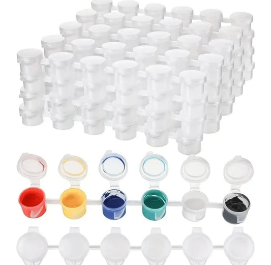 15 Strips Acrylic Mini Paint Containers with Lids