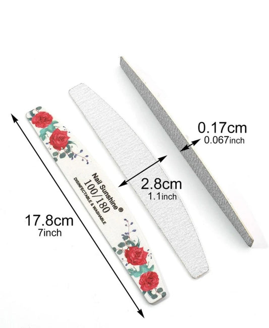 1pc Half-moon Shape 100/180 nail file