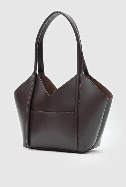 Brown Leather Bag With Pouch