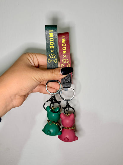 1pc Cartoon Bulldog Design Keychain