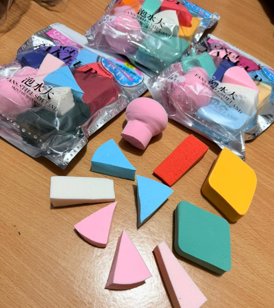 Multi-Shape Makeup Sponge Set - 10pcs (Random Colors)