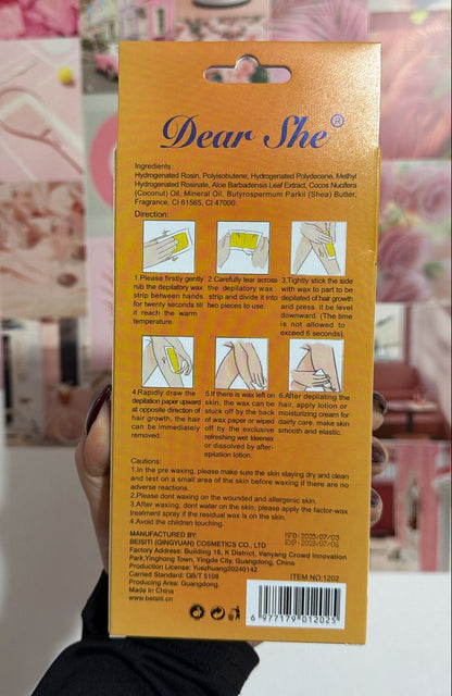 Dear She Honey Hair Removal Wax Strips - 20pcs