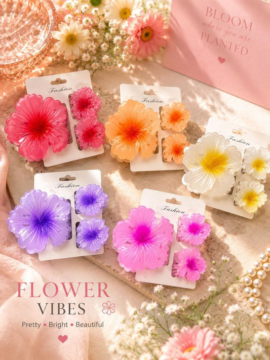 Bloom Flower Hair Clip 3pcs Set