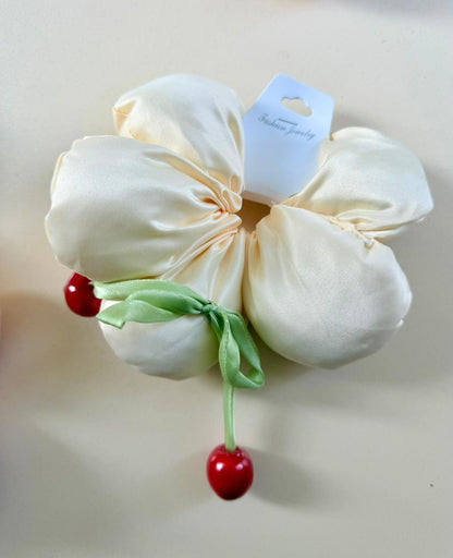 Oversized Cherry Puff Hair Tie