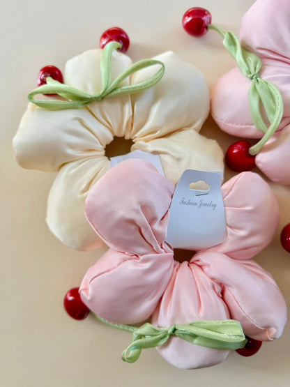 Oversized Cherry Puff Hair Tie