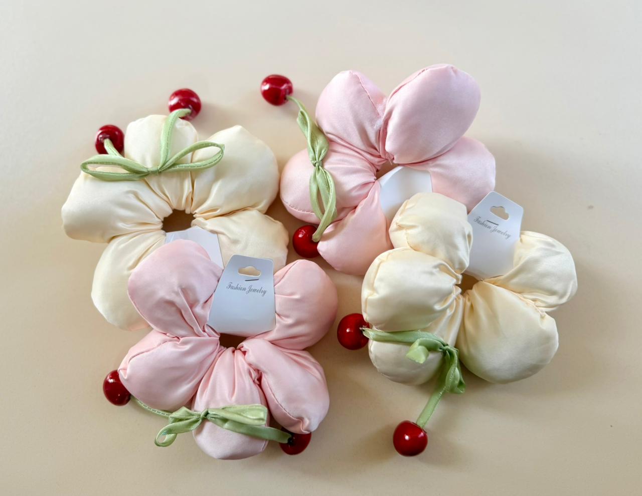 Oversized Cherry Puff Hair Tie