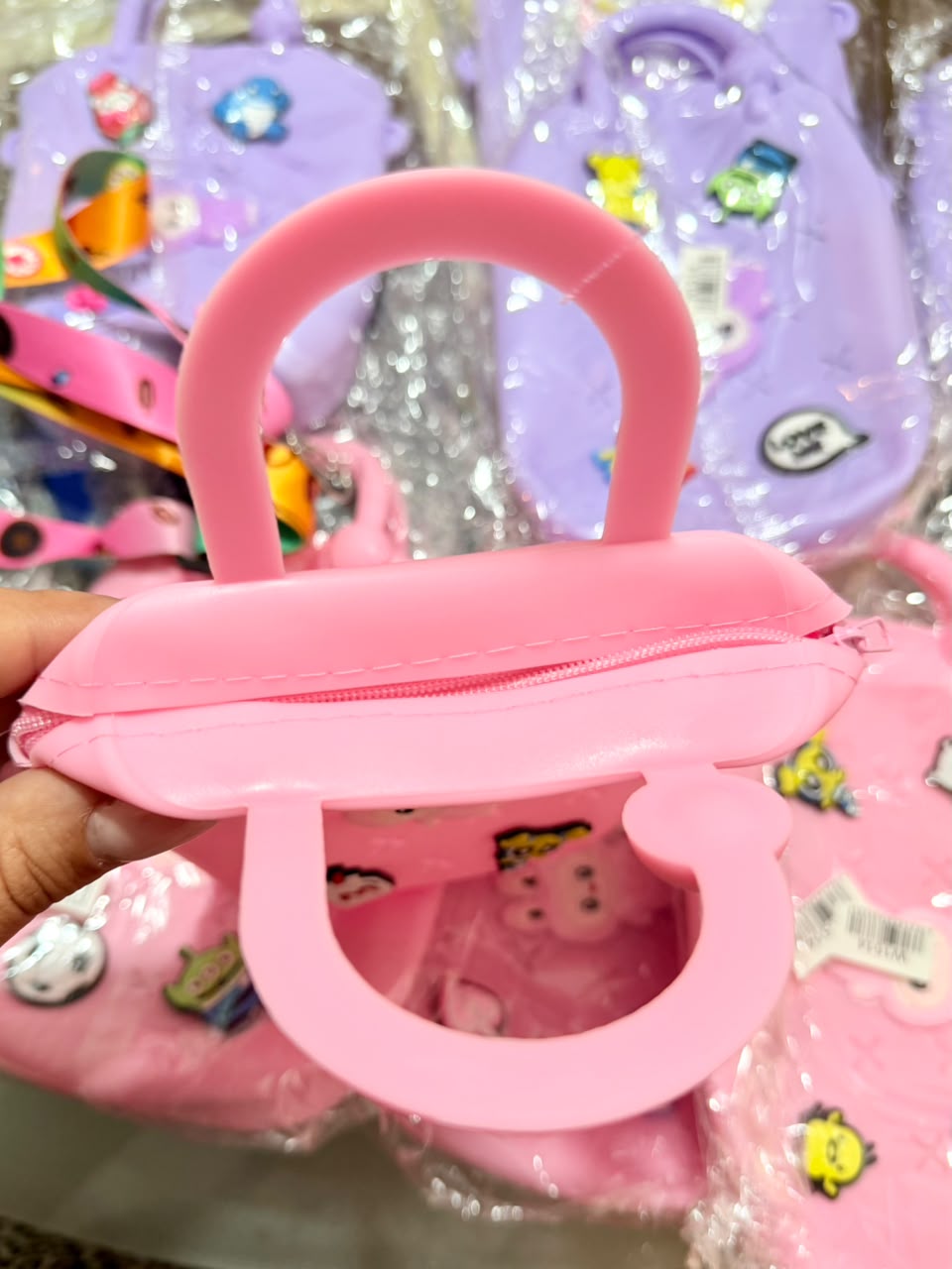 Mini Colorful Silicone Kids Crossbody with Detachable Charms