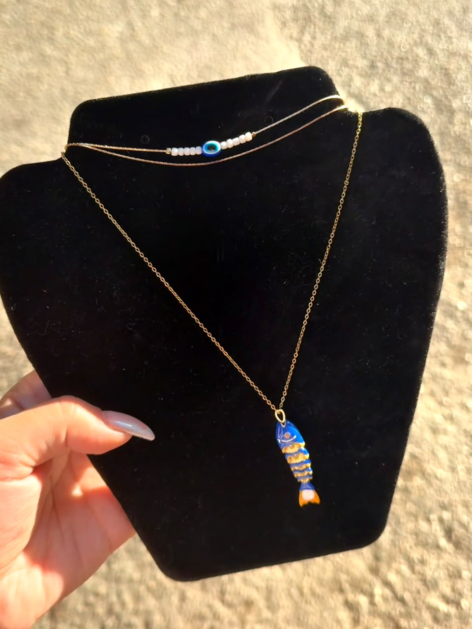 Fish Eye Necklace & Anklet Set