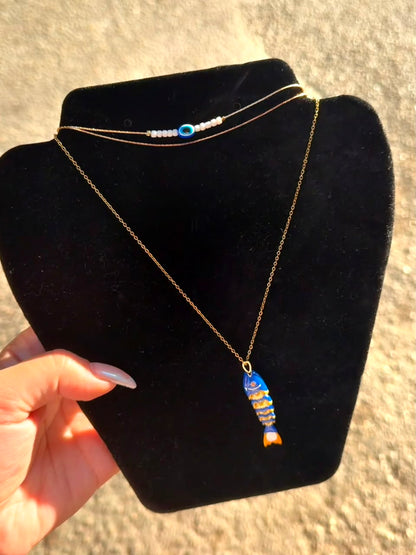 Fish Eye Necklace & Anklet Set