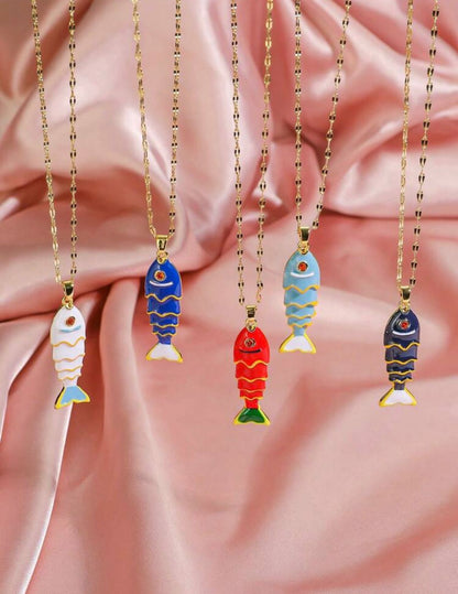 Fish Eye Necklace & Anklet Set
