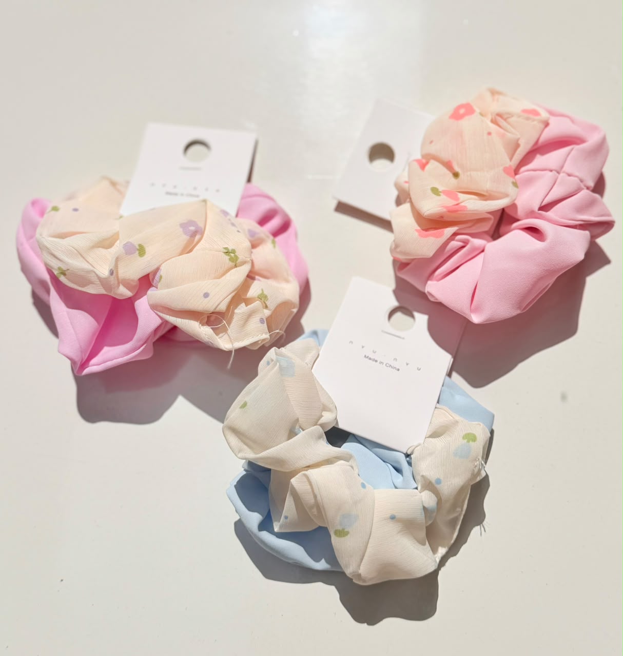 Petal Breeze Scrunchie Duo