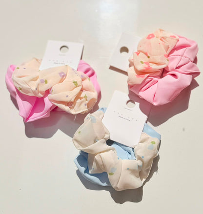 Petal Breeze Scrunchie Duo