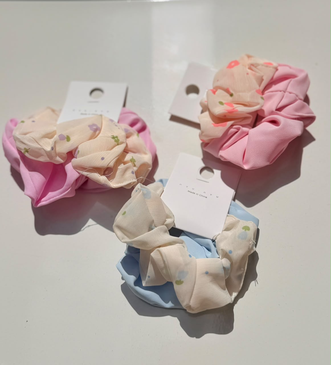 Petal Breeze Scrunchie Duo