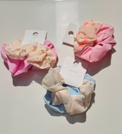 Petal Breeze Scrunchie Duo