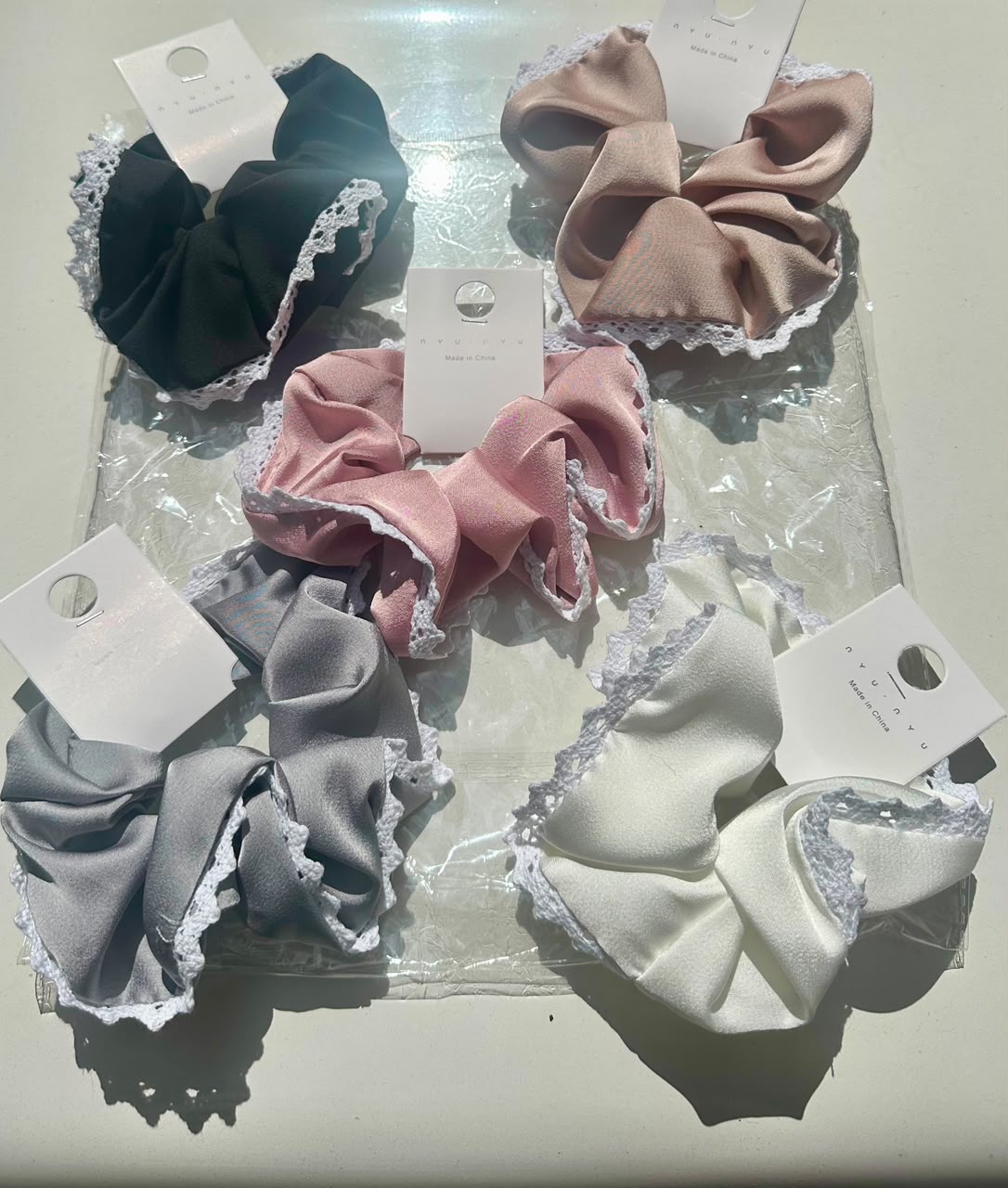 Lace Trim Scrunchie