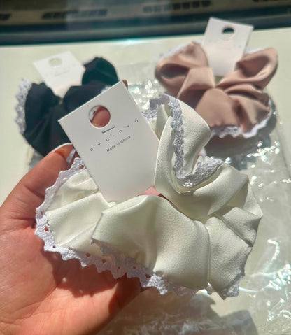 Lace Trim Scrunchie