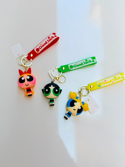 Power Puff Charm Keychain