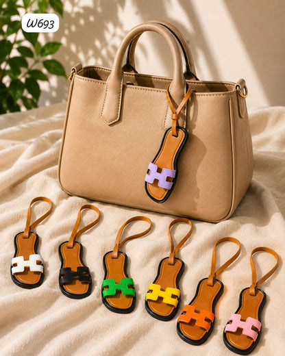 Mini Leather Sandal Bag Charm