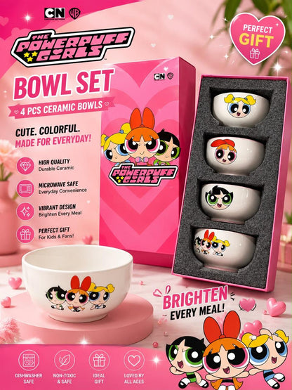 Powerpuff Girls Ceramic Bowl Set (4 Pieces)