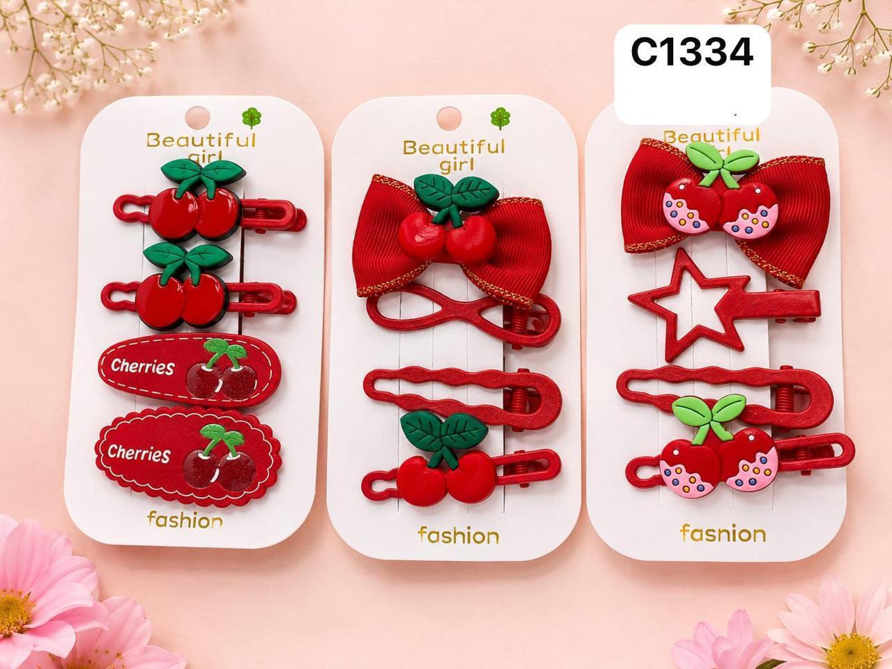 Redish Hair Clip Set