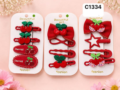 Redish Hair Clip Set