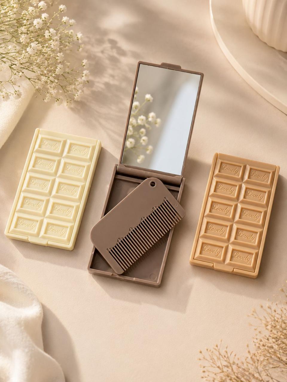 Chocolate Pocket Mirror & Comb