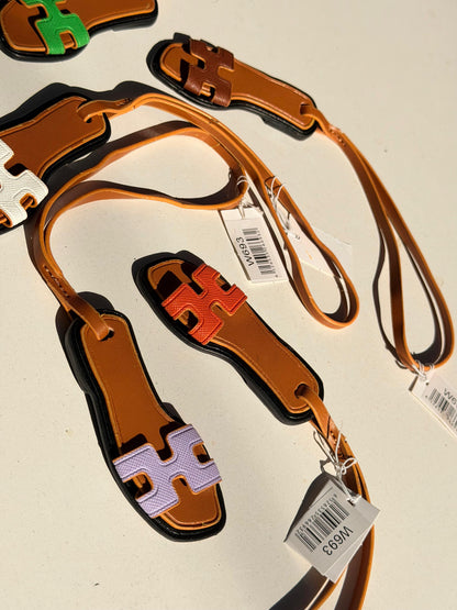 Mini Leather Sandal Bag Charm