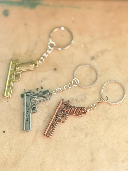 Vintage Revolver Metal Keychain