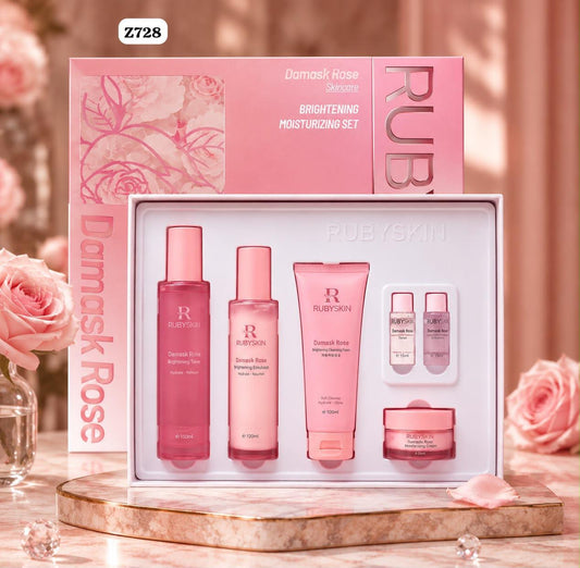 RUBYSKIN Damask Rose Brightening & Moisturizing Skincare Set