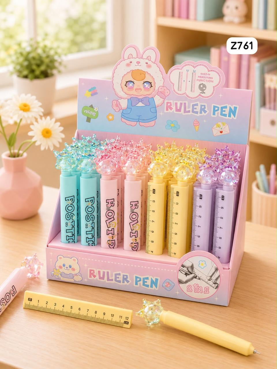 Kuromi Ruler Duo Blue Pen