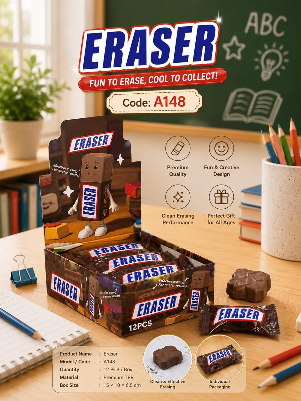 Mini Chocolate Pencil Eraser
