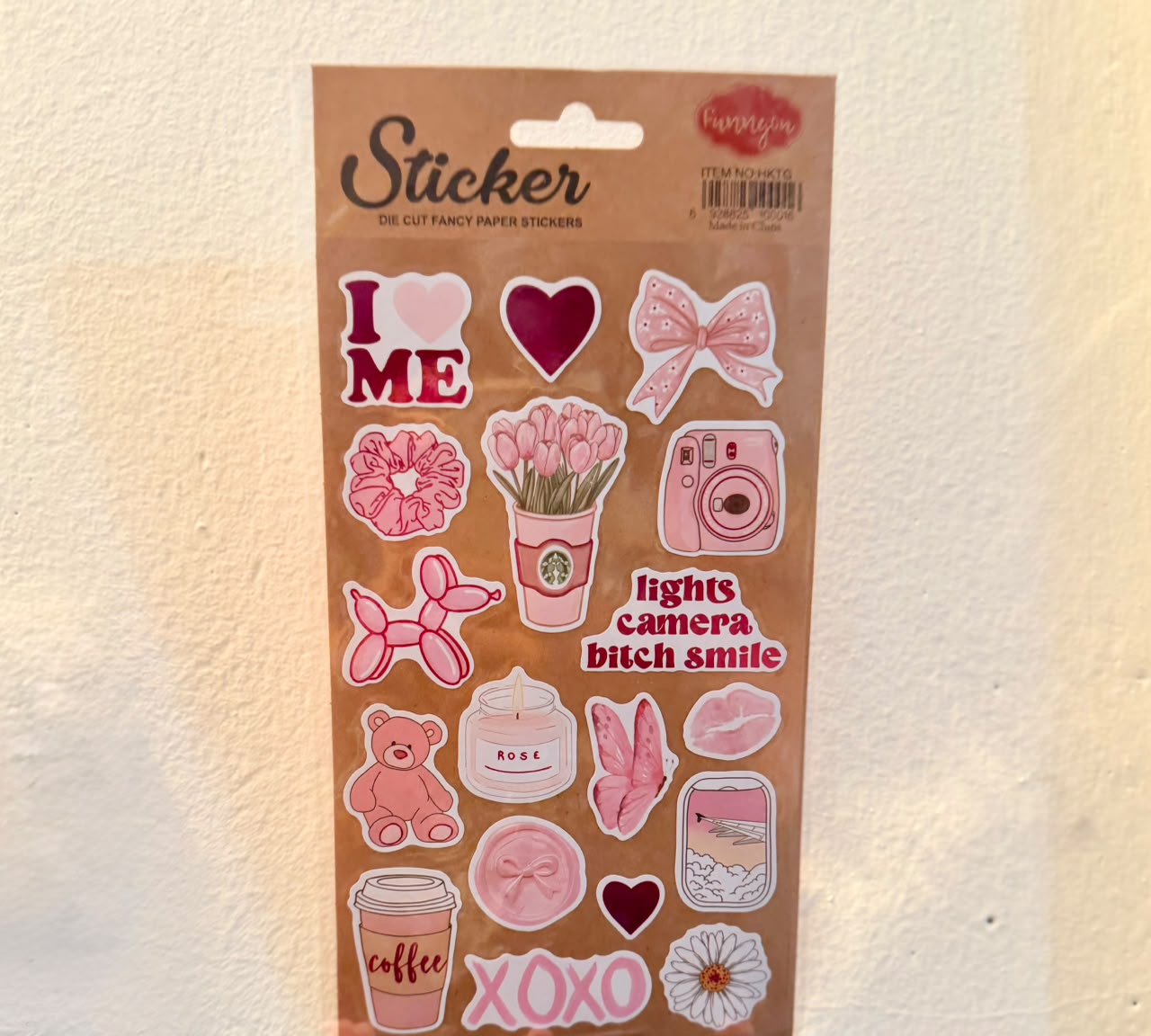 Pinkish Die Cut Fancy Paper Stickers