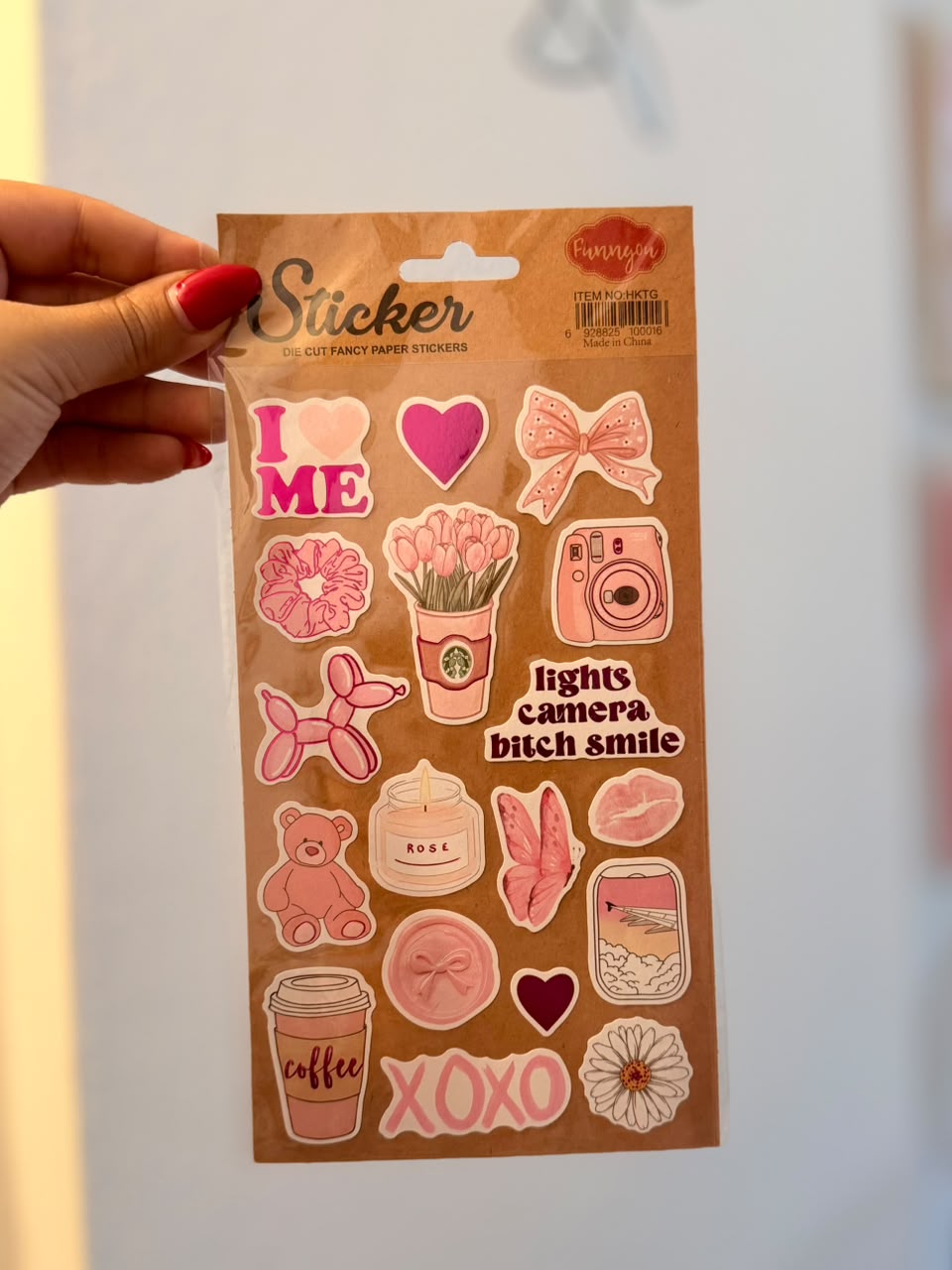 Pinkish Die Cut Fancy Paper Stickers