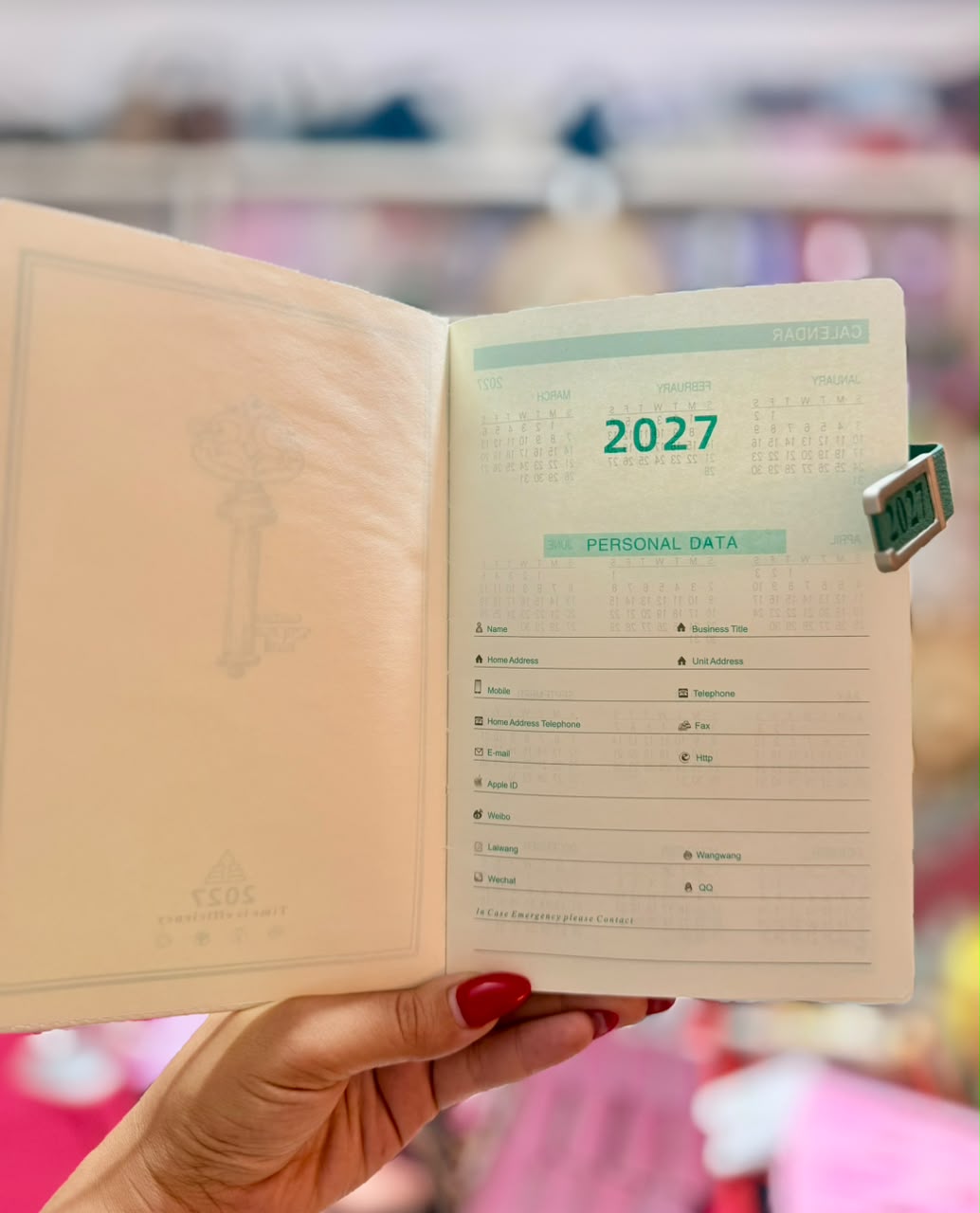 2027 Beige Leather Agenda - A5